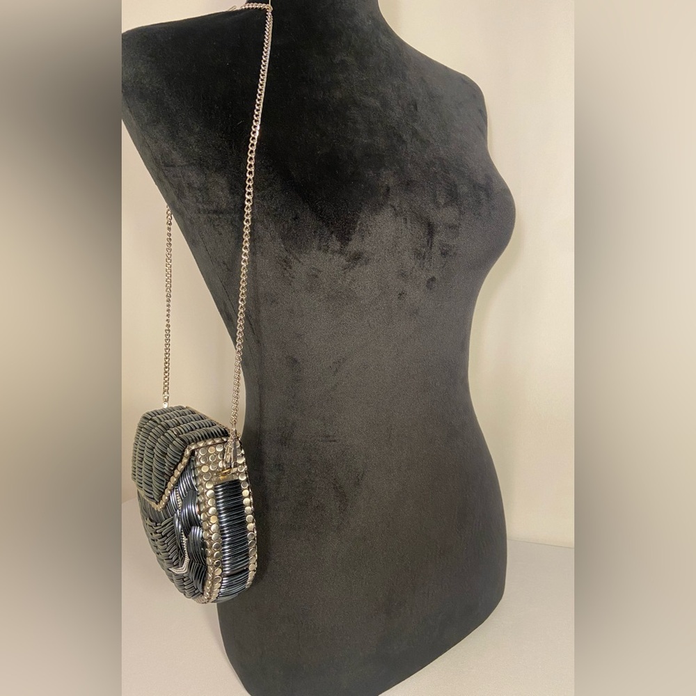 🔥SALE Ramla ~ Gorgeous Artisan Handcrafted Bag Silver Blue Black & Brass Tones ✨ - Picture 6 of 15
